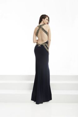 Style 6070 Jasz Couture Blue Size 10 Halter Black Tie Military Mermaid Dress on Queenly