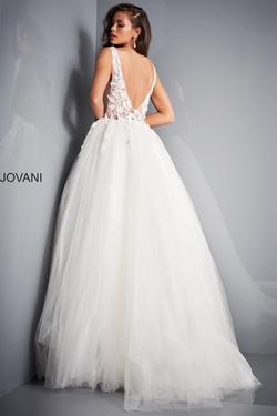 Style 02840 Jovani White Size 10 Pageant Tall Height Prom Ball gown on Queenly