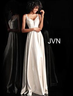 Style JVN67050 Jovani Silver Size 2 Tall Height Bridesmaid Prom Straight Dress on Queenly