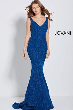 Style 59924 Jovani Royal Blue Size 12 Fitted Prom Mermaid Dress on Queenly