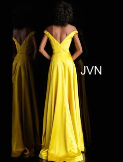 Style JVN67752 Jovani Yellow Size 4 Tall Height Prom Side slit Dress on Queenly