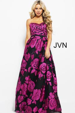 Style JVN60044 Jovani Pink Size 4 Tall Height Strapless Prom A-line Dress on Queenly