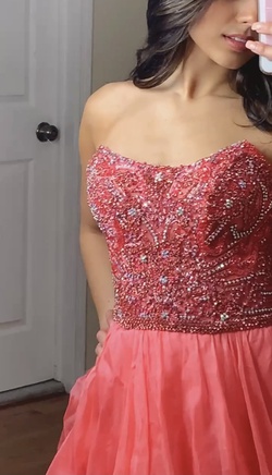 Sherri Hill Orange Size 0 Pageant Ball gown on Queenly