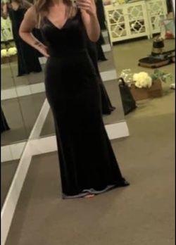 Revelry Black Size 2 Floor Length Bridesmaid Straight Dress on Queenly