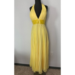Blush Yellow Size 4 Tulle Custom Side slit Dress on Queenly
