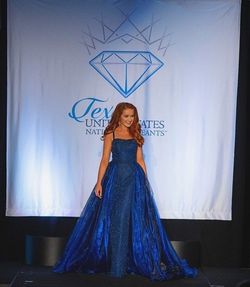 Sherri Hill Blue Size 4 Straight Dress on Queenly