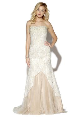 Style 16076 Jolene White Size 6 Floor Length Tall Height Pageant Mermaid Dress on Queenly