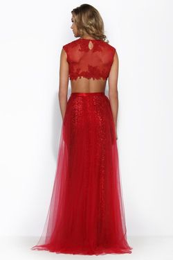 Style 15242 Jolene Red Size 8 Tall Height Overskirt Prom A-line Dress on Queenly