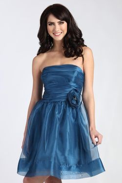 Style 59W2080 Jolene Blue Size 10 Tall Height Strapless Prom Cocktail Dress on Queenly