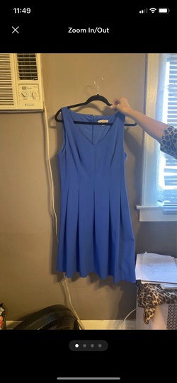 Roz&ali Blue Size 12 Plus Size Flare A-line Dress on Queenly