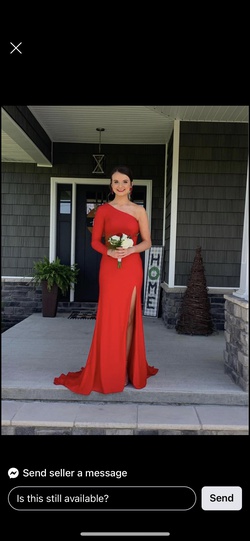 Sherri Hill Red Size 00 Pageant One Shoulder Prom Side slit Dress on Queenly