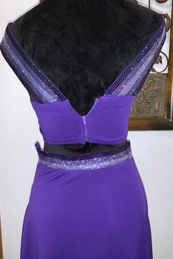 Custom Purple Size 2 Shiny Side slit Dress on Queenly
