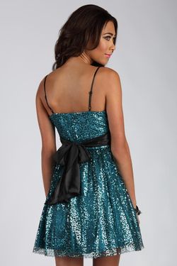 Style 69P6559 Jolene Blue Size 8 Homecoming Sequin Midi Cocktail Dress on Queenly