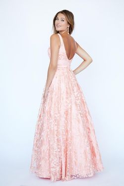 Style 19101 Jolene Pink Size 10 Bridesmaid Tulle Embroidery Prom Floor Length Ball gown on Queenly