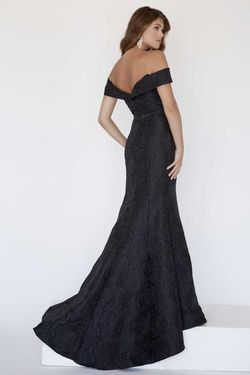 Style 18034 Jolene Black Size 6 Floor Length Military Mermaid Dress on Queenly