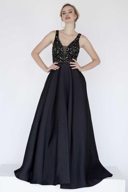 Style 17144 Jolene Black Size 8 Tall Height Pageant Floor Length Ball gown on Queenly