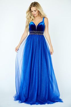 Style 19107 Jolene Royal Blue Size 6 Pageant Tall Height Prom Ball gown on Queenly