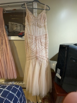 Jovani Nude Size 12 Prom Mermaid Dress on Queenly