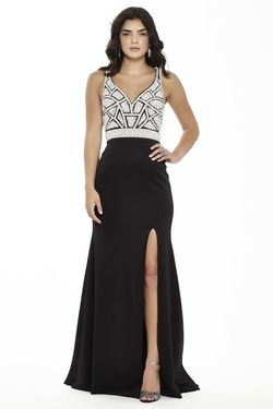 Style 17095 Jolene Multicolor Size 4 Black Tie Wedding Guest Tall Height Side slit Dress on Queenly