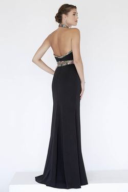 Style 18082 Jolene Black Size 6 Floor Length Prom Halter Sorority Formal Straight Dress on Queenly