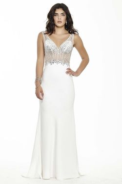 Style 17138 Jolene White Size 6 Military Tall Height Sorority Formal Mermaid Dress on Queenly