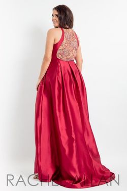 Style 6336 Rachel Allan Red Size 16 Overskirt Plus Size Floor Length Holiday Jumpsuit Dress on Queenly