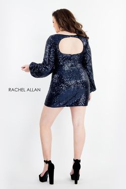 Style 4816 Rachel Allan Blue Size 14 Sequin Homecoming Euphoria Cocktail Dress on Queenly