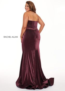 Style 6667 Rachel Allan Red Size 14 Shiny Mermaid Dress on Queenly