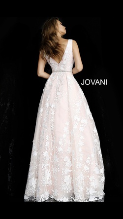 Jovani Pink Size 4 Fitted Flare Belt Train Dress on Queenly