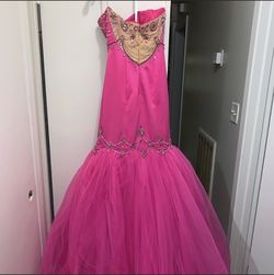 Sherri Hill Hot Pink Size 0 Floor Length Jewelled Barbiecore Mermaid Dress on Queenly