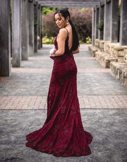Jovani Red Size 00 Burgundy Prom Mermaid Dress on Queenly