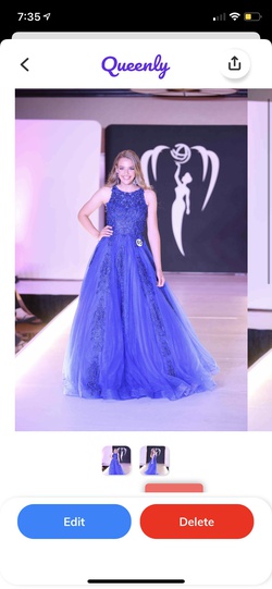 Jovani Blue Size 2 Ball gown on Queenly