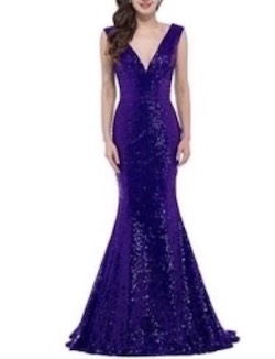Purple Size 16 Mermaid Dress on Queenly