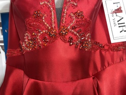 Flair Red Size 8 Pageant Prom Ball gown on Queenly
