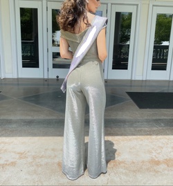 Sherri Hill Nude Size 6 Interview Floor Length Flare $300 Jumpsuit Dress on Queenly