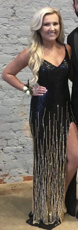Jovani Black Size 6 $300 Straight Dress on Queenly