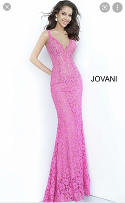 Jovani Hot Pink Size 4 Prom Straight Dress on Queenly