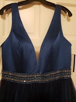 Basix Black Label Multicolor Size 12 Plunge Plus Size Prom $300 Ball gown on Queenly