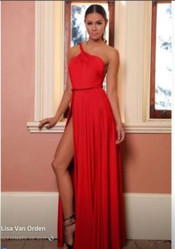 Kourvasier Red Size 0 Floor Length Side slit Dress on Queenly
