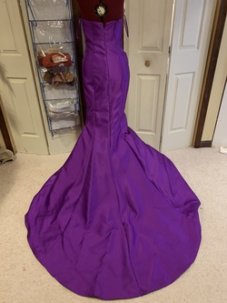 Jovani Purple Size 4 Tall Height Train Mermaid Dress on Queenly