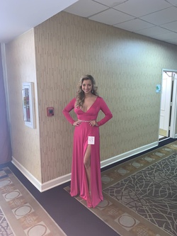 Jovani Hot Pink Size 6 Prom Straight Dress on Queenly