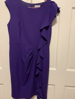 Calvin Klein Purple Size 10 Medium Height 50 Off Midi Cocktail Dress on Queenly
