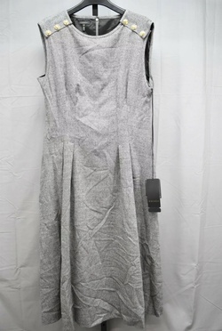 Escada Silver Size 12 Fitted Straight Dress on Queenly