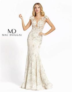 Style 79268 Mac Duggal White Size 6 Tall Height Prom Mermaid Dress on Queenly