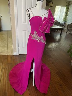 Jovani Pink Size 10 Floor Length Military Mermaid Dress on Queenly