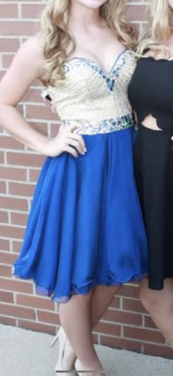 Sherri Hill Royal Blue Size 4 Party Homecoming Cocktail A-line Dress on Queenly