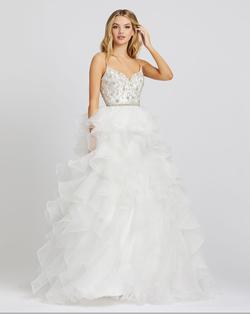 Style 48959 Mac Duggal White Size 0 Tall Height Prom Ball gown on Queenly