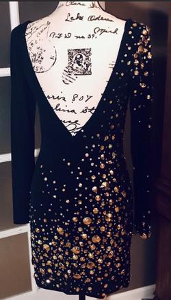 Mori Lee Black Size 8 Holiday Boat Neck Cocktail Dress on Queenly