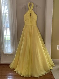 Jovani Yellow Size 2 Halter Prom Short Height Ball gown on Queenly