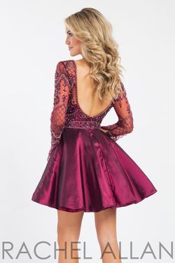 Style 4493 Rachel Allan Red Size 4 Bell Sleeves Burgundy Homecoming Cocktail Dress on Queenly